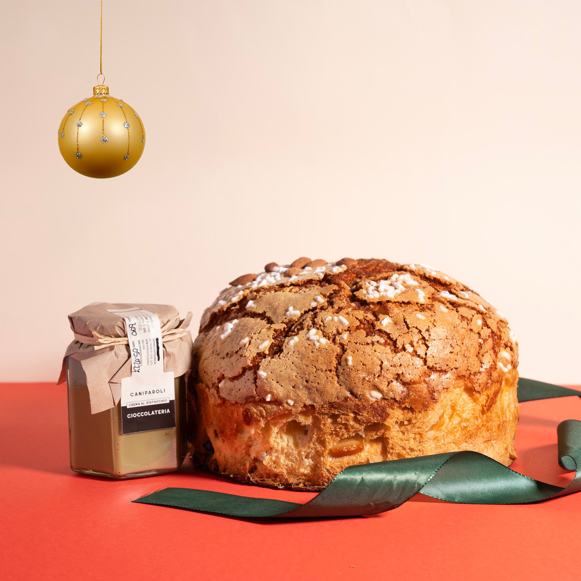 Panettone artigianale classico + crema al pistacchio