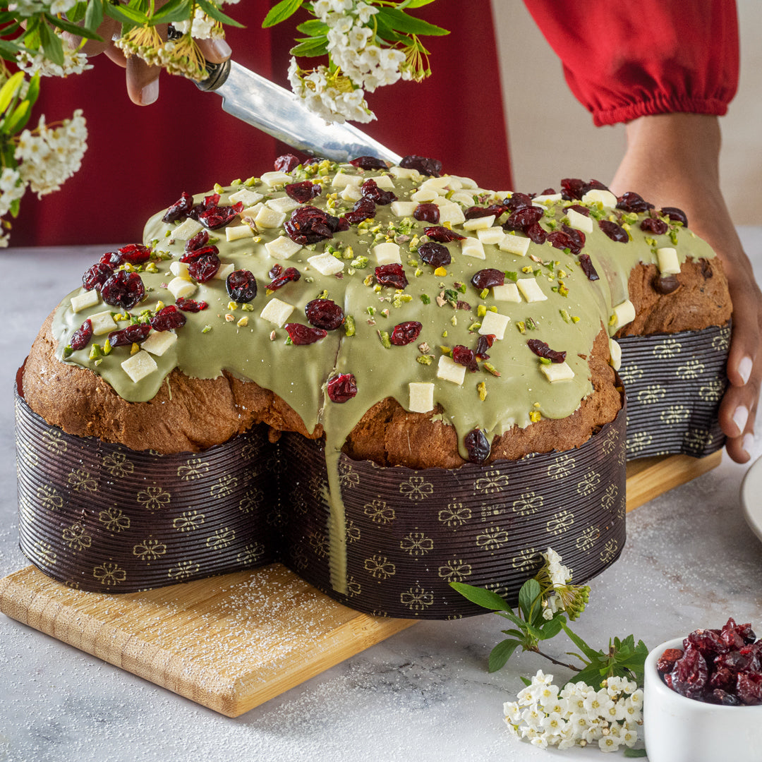 Colomba Pistacchio, Cioccolato bianco e Frutti rossi